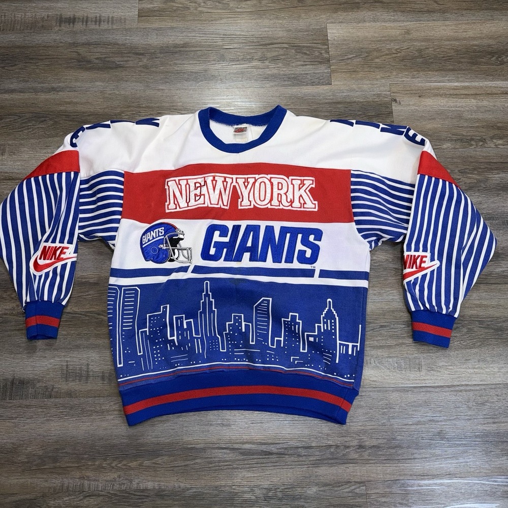 VTG 1980s-90s Nike New York Giants "Skyline" Crewneck Sweatshirt Mens Medium